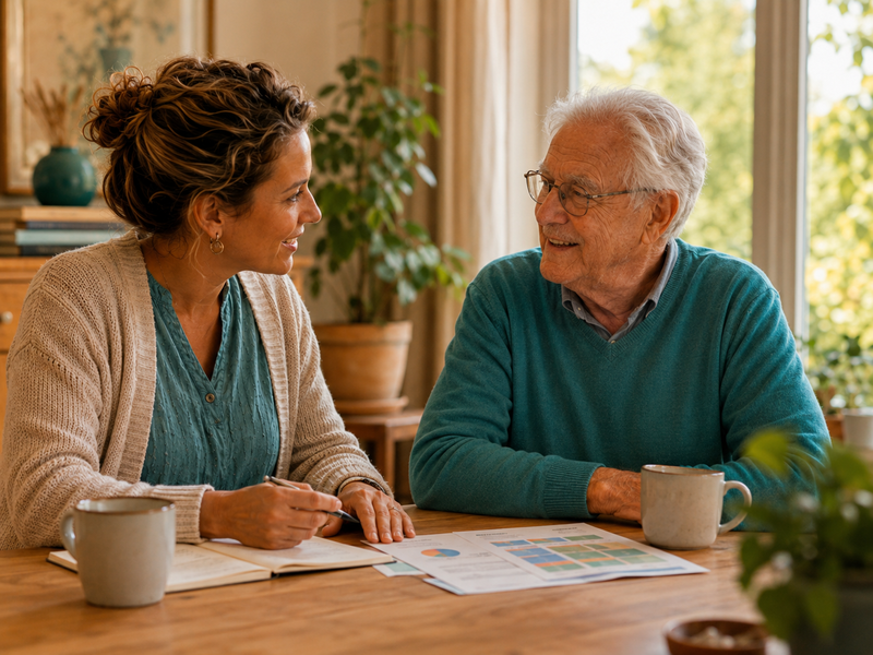 kwaliteitsgesprek clienttevredenheid aan tafel Maria-Oord